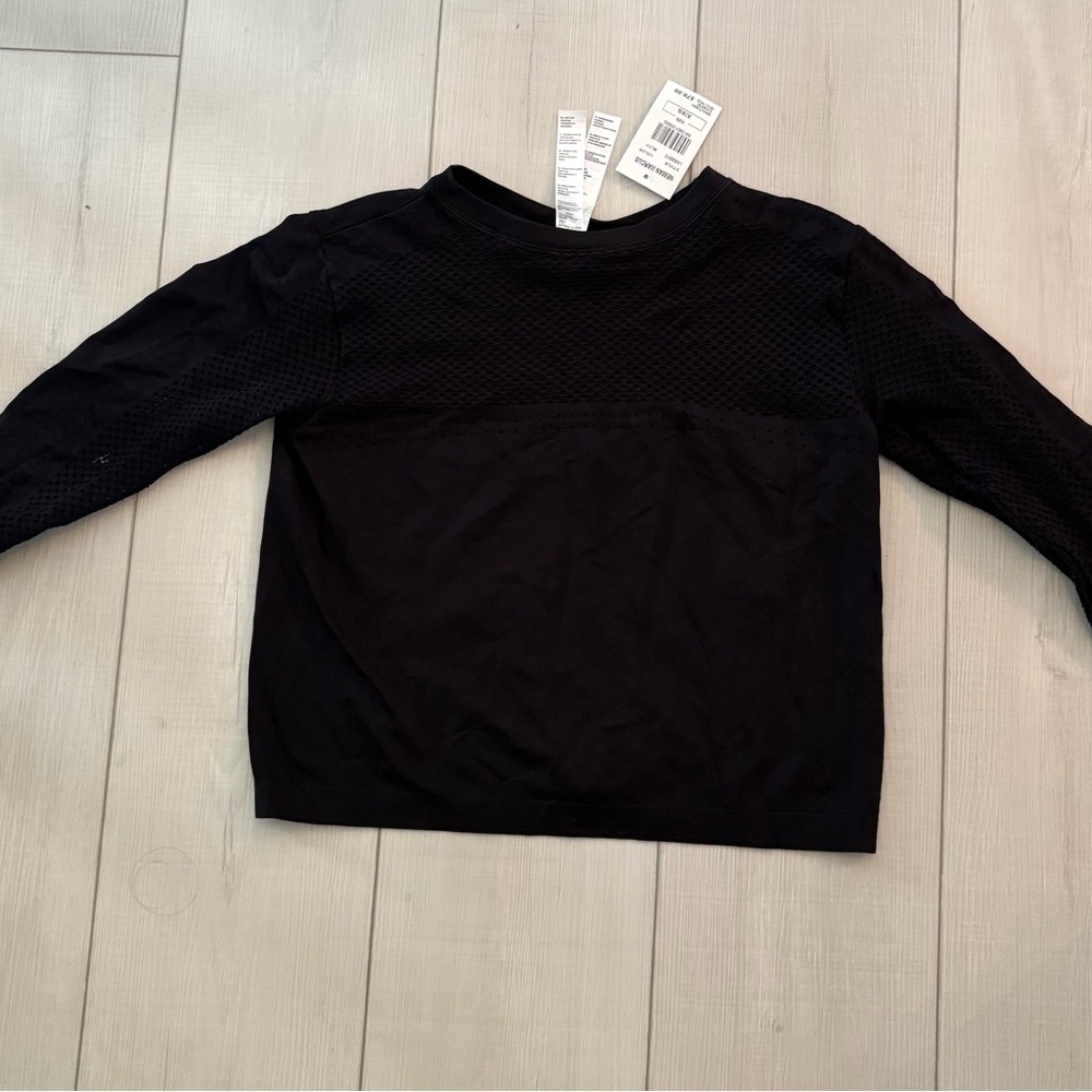 Varley Halldale NWT Seamless Mesh Long Sleeved Cropped Top xs black - Picture 4 of 6